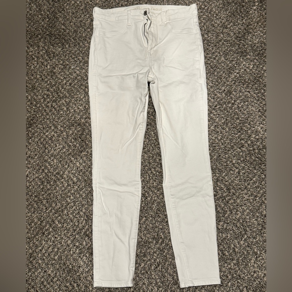 White High-Rose American Eagle Skinny Jeans